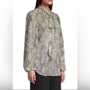 Zara NWT snake print Blouse, size L